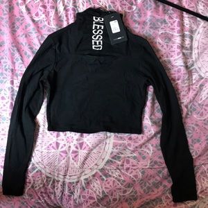 “Blessed” long sleeve Fashion Nova crop top